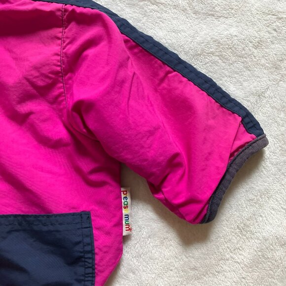 Please Mum Fleece-Lined Hooded Jacket 12-18M | Pink & Navy Windbreaker VGUC - Picture 3 of 16